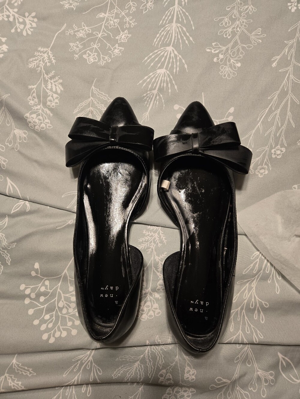 Target- A NEW DAY Black Pointed Bow-Accent Women’s Flats